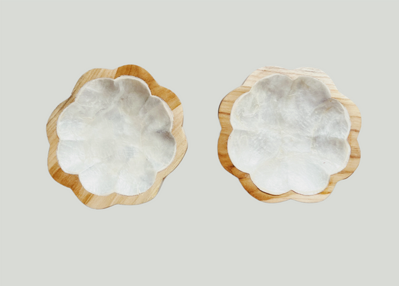 Mother of Pearl Small Wooden Flower Bowl