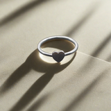 Heart Ring In Silver Plate