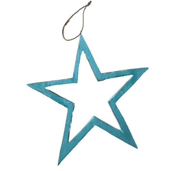 Large Hanging Open Wooden Star