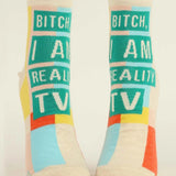 Bitch I am Reality TV Ankle Socks -Blue Q