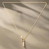 Triple Pearl Loop Necklace In Gold Plate