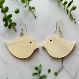 Wooden Bird Earring