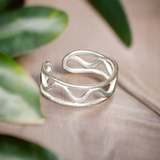 Wavy Styled Ring - Silver Plate