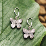 Butterfly Charm Earrings in Silver Plate