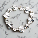 Beaten Heart Bracelet in Silver Plate