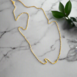 Chainlink Necklace with Wave Pendant - Gold Plate