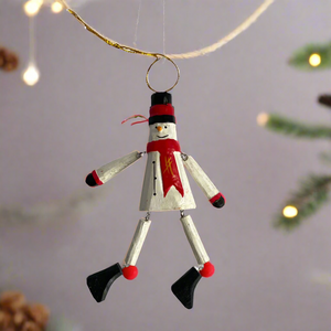 Hanging Puppet Snowman Ornament