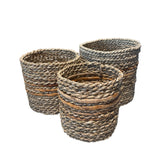 Seagrass Basket with Banana Leaf Accents