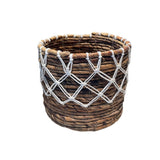 Banana Leaf & Macrame Diamond Planter Basket