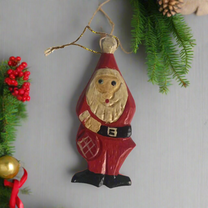 Hanging Flat Santa Ornament