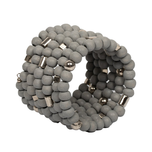 Chunky Wooden Bead Spiral Bracelet