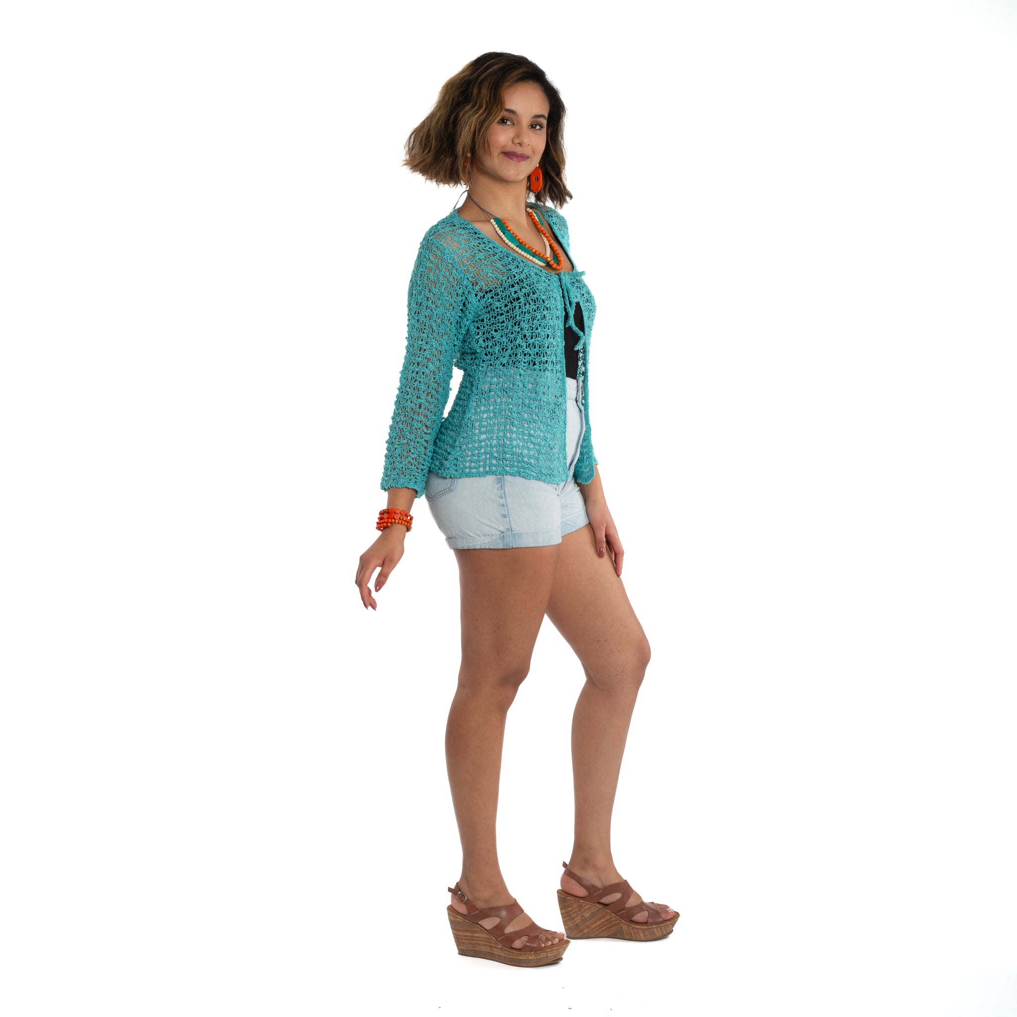 Tie Front Cardigan - Teal – Suzie Blue Canada