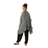 Mid Length Popcorn Knit Kimono - Grey