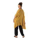 Mid Length Popcorn Knit Kimono - Mustard