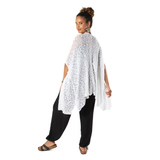 Mid Length Popcorn Knit Kimono - White
