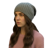 Simple Knit Hat With Tie Back