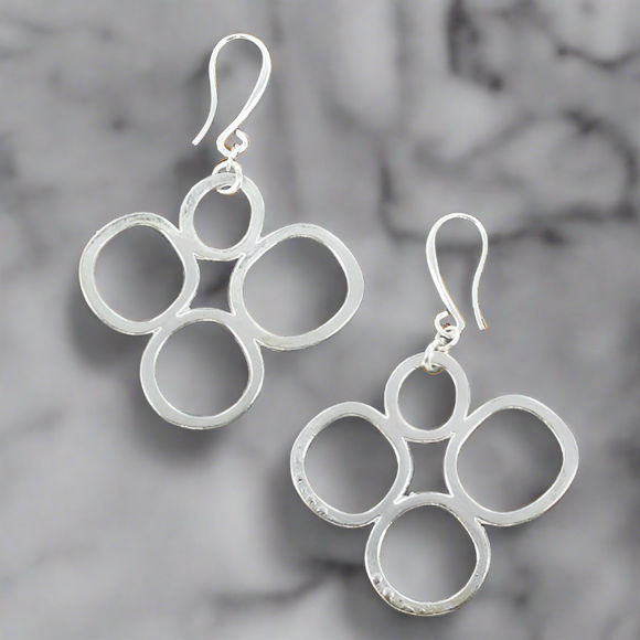 Bubble Earrings In Silver Plate