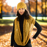 Mustard Popcorn Knit Hat With Button