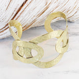 Oval Links Metal Cuff - Gold Colour