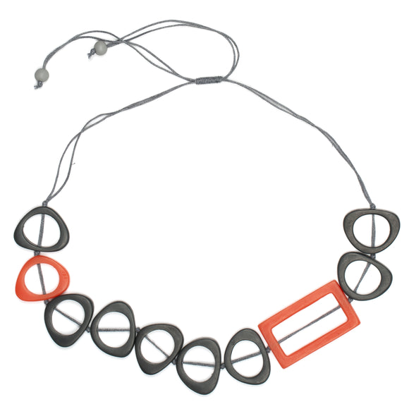 Resin Rectangular Hoop Necklace