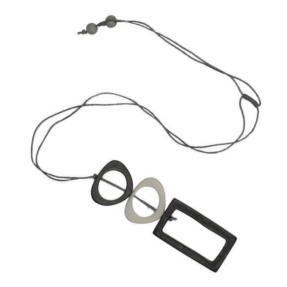 Resin Rectangular Hoop Pendant