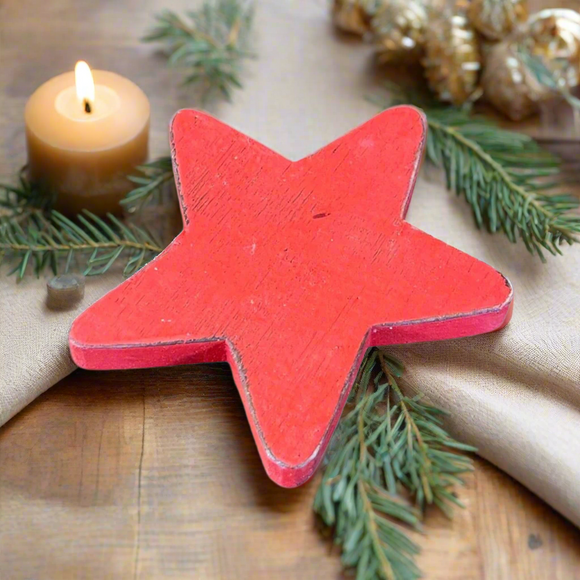 Wooden Flat Star Decoration