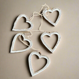 Hanging String Of Open Wooden Hearts