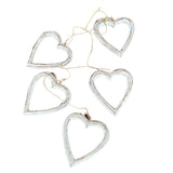 Hanging String Of Open Wooden Hearts