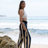 Bold Abstract Tie Dye Bali Pant In Grey & Gold