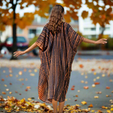 Long Kimono In Orange & Black Tie Dye