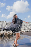 Black & White Tie Dye Long Kimono