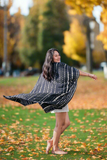 Black & White Tie Dye Long Kimono