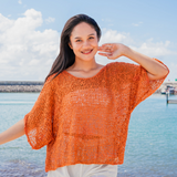 Popcorn Knit Top - Orange