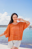 Popcorn Knit Top - Orange