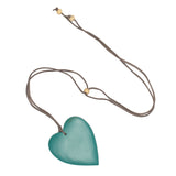 Tinted Wood Heart Necklace