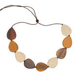 Tinted Wood Pebble Necklace