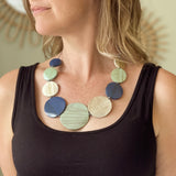 Graduated Wooden Disc Necklace