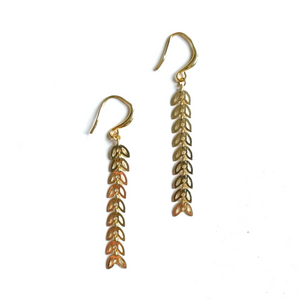 Drop Petal Earrings - Gold Plate