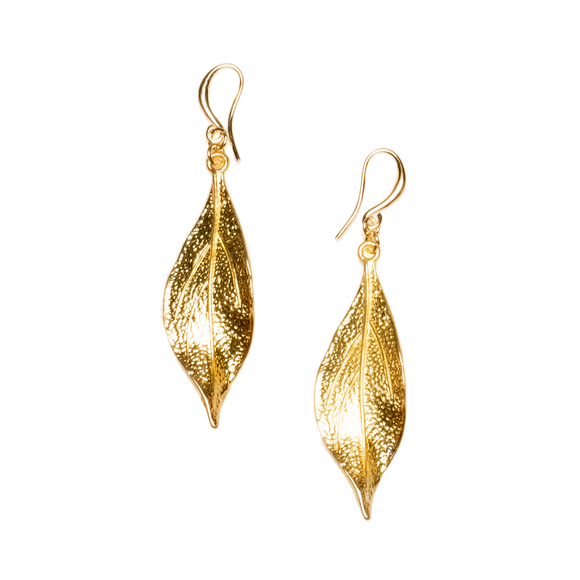 Textured Leaf Earrings