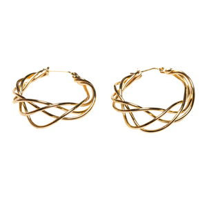 Twist Hoop Earrings - Gold Plate