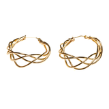 Twisted Hoop Earrings In Gold Plate