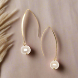 Pearl Hook Earrings - Gold Plate