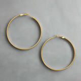 Large Hoop Earrings - Gold Plate