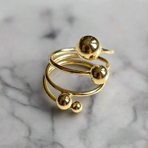 Multi Ball Ring - Gold Plate