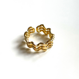 Triple Strand Wave Ring - Gold Plate