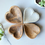 Hand Carved Wooden Heart Bowl - Natural