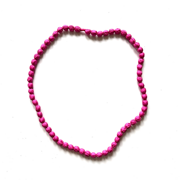 Single Strand Fabric Ball Necklace