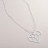 Double Strand Necklace With Heart Pendant In Silver Plate