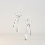 Double Drop Earrings In Silver Plate
