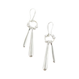 Double Drop Earrings In Silver Plate